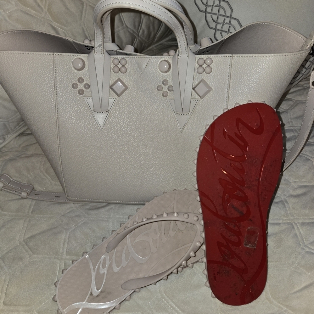 Christian Louboutin Beige Spike Sandals  Buy Now Price Is FIRM $425 - Picture 4 of 6